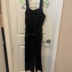 Everlane Black Linen Jumpsuit